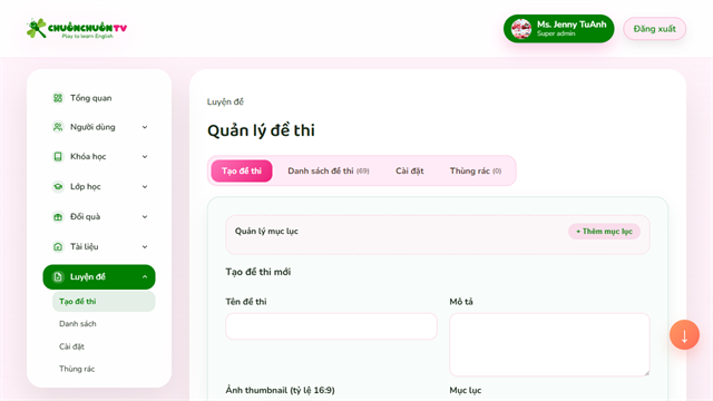 Ảnh giao diện Luyện đề
